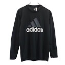 古着 アディダス adidas プリント トレーニング 長袖 Tシャツ M ブラック ロンT メンズ 【中古】
