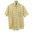 チャップスラルフローレン チェック柄 半袖 ボタンダウンシャツ M イエロー系 CHAPS RALPH LAUREN メンズ 【中古】 【240424】 メール便可