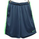 ナイキ ロゴプリント スポーツ ショートパンツ M ネイビー NIKE DRI-FIT トレーニング メンズ 【中古】 【230803】