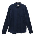古着 ヴァンキッシュ VANQUISH 長袖 レギュラーカラー コットンシャツ L ネイビー メンズ 【中古】