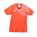 アディダス プリント トレーニングシャツ L オレンジ adidas 半袖 Tシャツ スポーツ ウォームアップ メンズ 【中古】 【230804】 メール便可