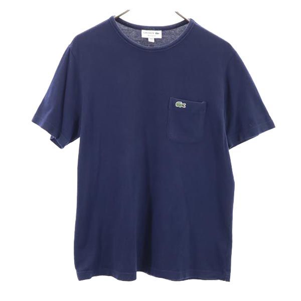 乐天商城 - ラコステ 日本製 ロゴ刺繍 半袖 Tシャツ S ネイビー LACOSTE メンズ 【中古】 【230524】 メール便可