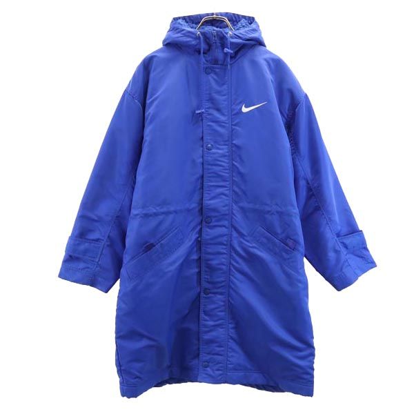 ナイキ 90s 00s 白タグ オールド 中綿 ベンチコート M ブルー NIKE フード 裏ボア メンズ 【中古】 【231104】