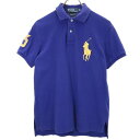 ポロバイラルフローレン ビッグポニー 半袖 ポロシャツ S ネイビー系 Polo by Ralph Lauren 鹿の子 ロゴ メンズ 【中古】 【230805】