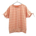 アディダス 総柄 トレーニングシャツ S オレンジ adidas 半袖 Tシャツ スポーツ ウォームアップ ロゴプリント レディース 【中古】 【230825】