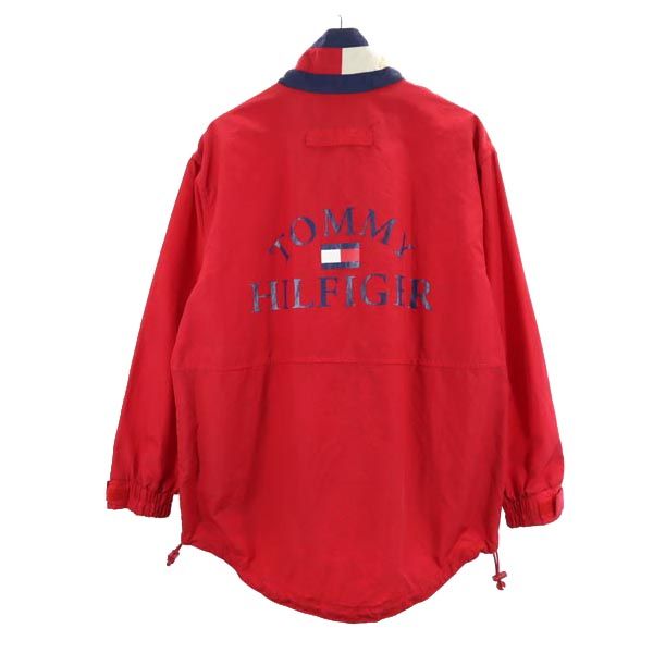 トミーヒルフィガー 90s オールド フラッグタグ ナイロンジャケット M レッド TOMMY HILFIGER レディース 【中古】 【231123】 【PD】