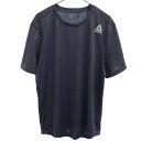 リーボック ロゴプリント トレーニングシャツ M ネイビー Reebok 半袖 Tシャツ クルーネック スポーツ ウォームアップ メンズ 【中古】 【23060...