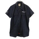 ディッキーズ 半袖 ワークシャツ L ブラック系 Dickies ロゴ レディース 【中古】 【230619】