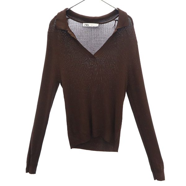 Rakuten - 古着 ZARA ザラ 長袖 セーター L ブラウン ニット レディース 【中古】