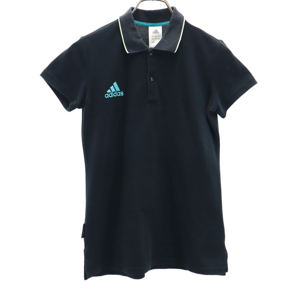 アディダス 半袖 ポロシャツ L ブラック adidas 鹿の子 レディース 【中古】 【240427】 メール便可