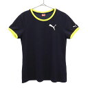 プーマ プリント トレーニングシャツ L ブラック PUMA 半袖 Tシャツ スポーツ ウォームアップ ロゴ レディース 【中古】 【230806】 メール便可