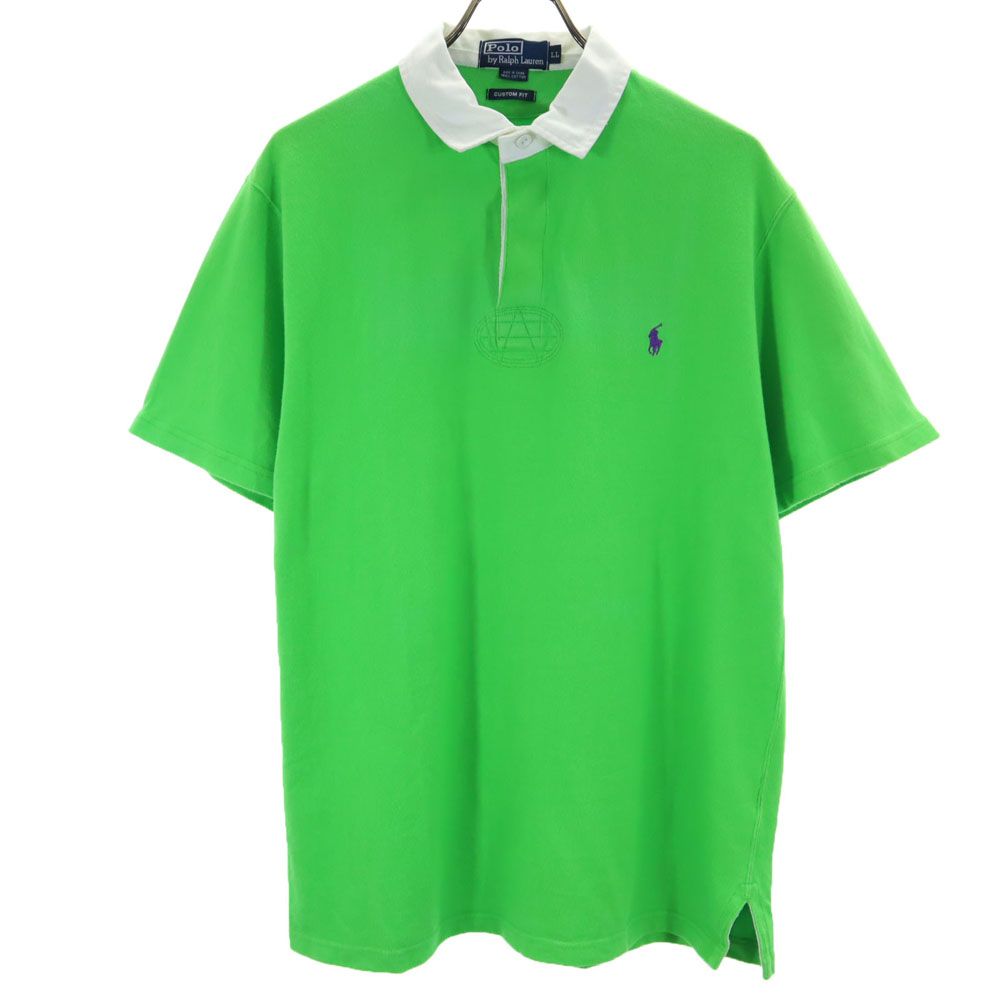 ポロバイラルフローレン 半袖 ポロシャツ LL 黄緑 Polo by Ralph Lauren CUSTOM FIT メンズ 【中古】 【240430】