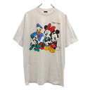 シェリーズ 90s オールド ミッキーマウス プリント 半袖 Tシャツ L グレー SHERRY’S Disney ディズニー メンズ 【中古】 【230829】 メール便可