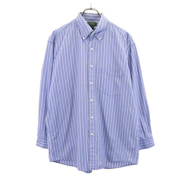 ジェイクルー 90s 巨人タグ ストライプ柄 長袖 ボタンダウンシャツ 161/2 青系 J.CREW メンズ 【中古】 【230830】