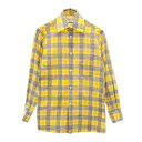 古着 GIVENCHY ジバンシィ 80s ヴィンテージ チェック柄 長袖 シャツ 37 イエロー系 メンズ 【中古】 【PD】(4)