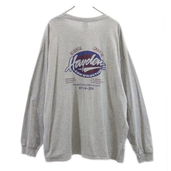 Other - ギルダン バックプリント 長袖 Tシャツ 3XL グレー系 GILDAN ビッグサイズ メンズ 【中古】 【230830】