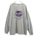 ギルダン バックプリント 長袖 Tシャツ 3XL グレー系 GILDAN ビッグサイズ メンズ  