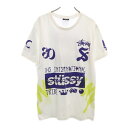  ステューシー ロゴ 半袖 Tシャツ M 白 STUSSY メンズ  メール便可