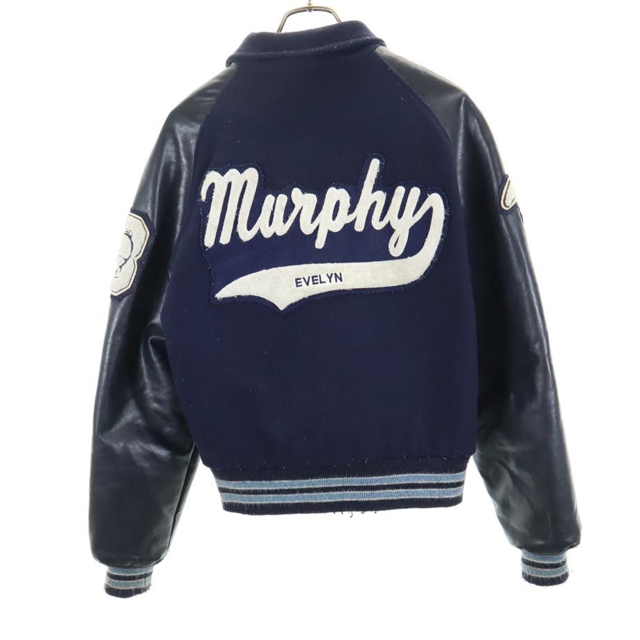 古着 Meca メカ 80s 90s オールド メルトンウール スタジャン S ネイビー系 中綿 メンズ 【中古】 【PD】