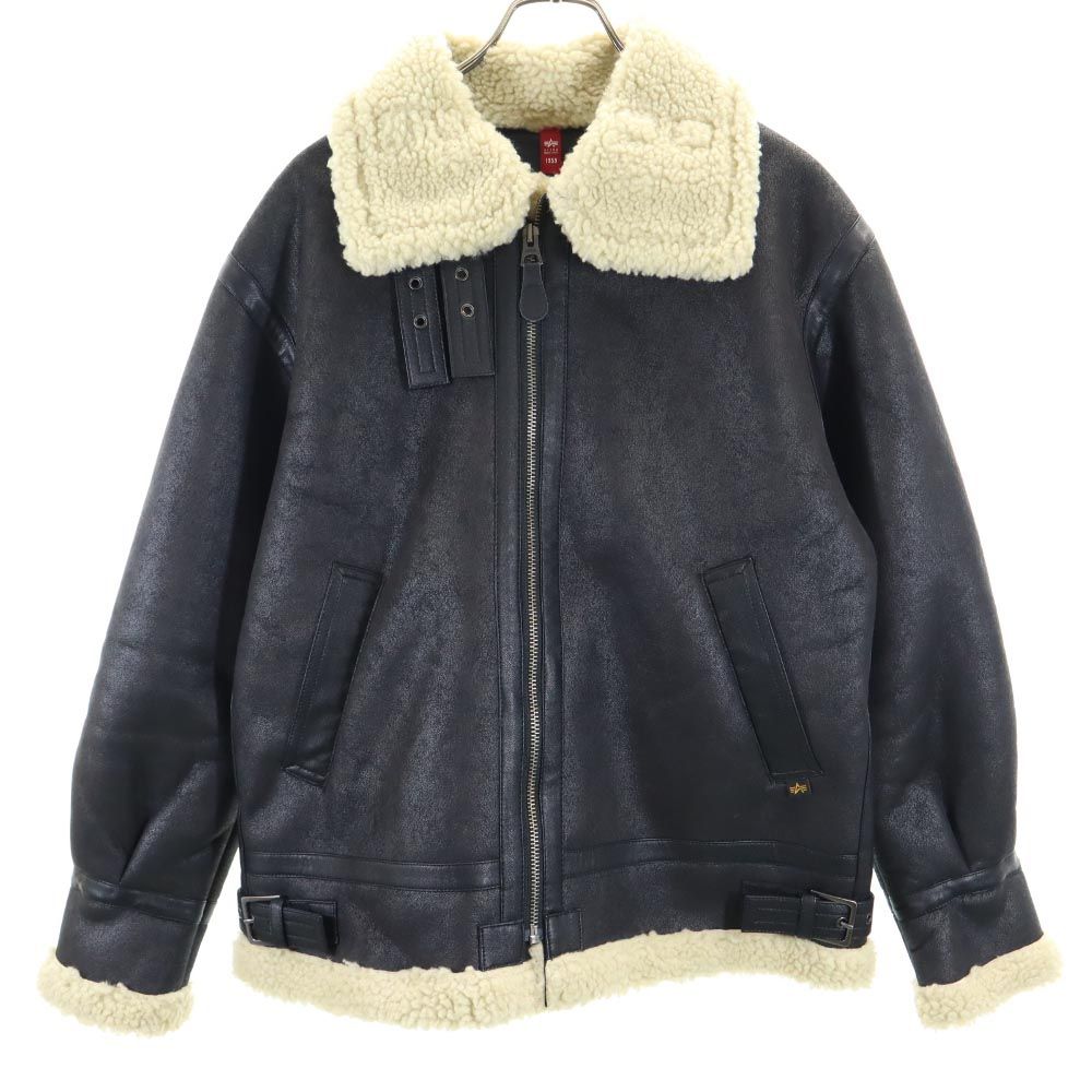 古着 ALPHA INDUSTRIES INC アルファインダストリーズ 長袖 ボア フライトジャケット M ブラック メンズ 【中古】