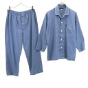 古着 DAKS ダックス 日本製 7分袖 ルームウェア 上下 セットアップ L ネイビー系 パジャマ メンズ 【中古】 【PD】