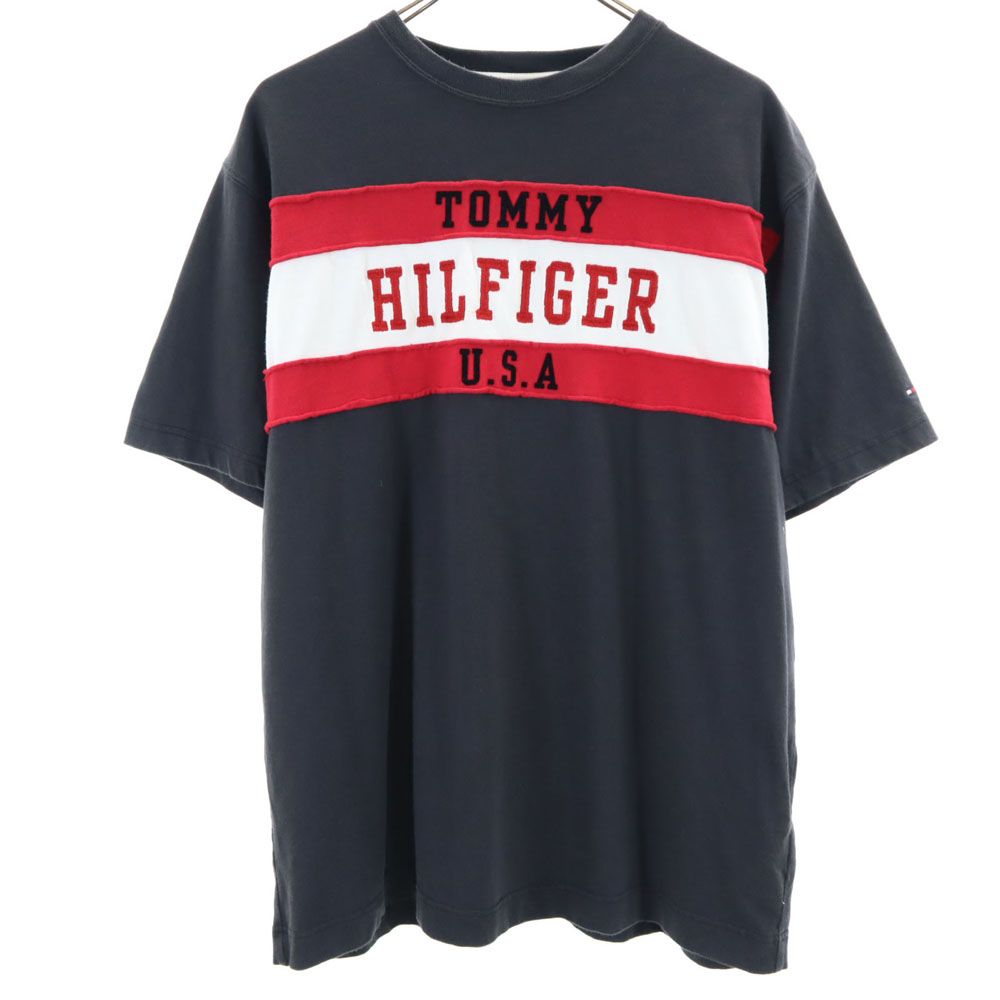 トミーヒルフィガー 刺繍 半袖 Tシャツ L グレー系 TOMMY HILFIGER メンズ 【中古】 【240502】