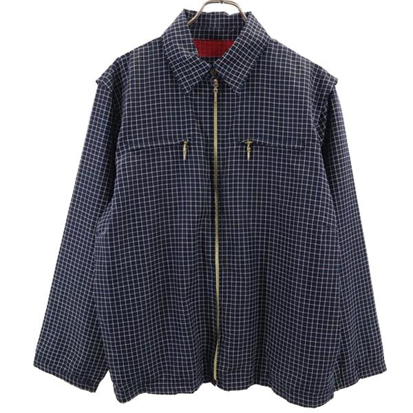 古着 Catalina カタリナ 90s オールド フルジップ ジャケット L ネイビー×ホワイト メンズ 【中古】 【PD】