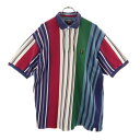 古着 CHAPS RALPH LAUREN チャップスラルフローレン 80s ヴィンテージ ストライプ 半袖 ポロシャツ XL メンズ 【中古】 【PD】
