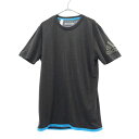アディダス プリント トレーニングシャツ L グレー adidas 半袖 Tシャツ スポーツ ウォームアップ ロゴ メンズ 【中古】 【230910】 メール便...