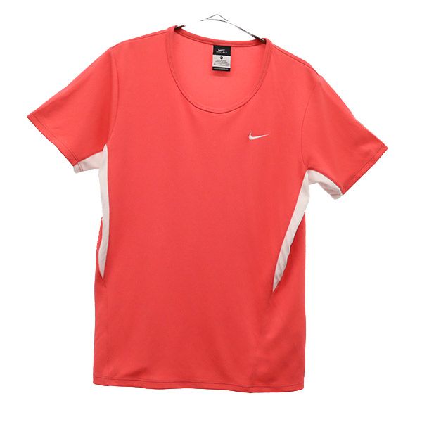 ナイキ 刺繍 トレーニングシャツ XL ピンク NIKE 半袖 Tシャツ スポーツ ウォームアップ ロゴ レディース 【中古】 【230912】 メール便可