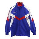 古着 adidas アディダス 80s 90s デサント製 トラックジャケット 160 ブルー ジャージ キッズ 【中古】 【PD】