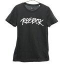 リーボック プリント トレーニングシャツ L ブラック Reebok 半袖 Tシャツ スポーツ ウォームアップ ロゴ レディース 【中古】 【230914】 メール便可