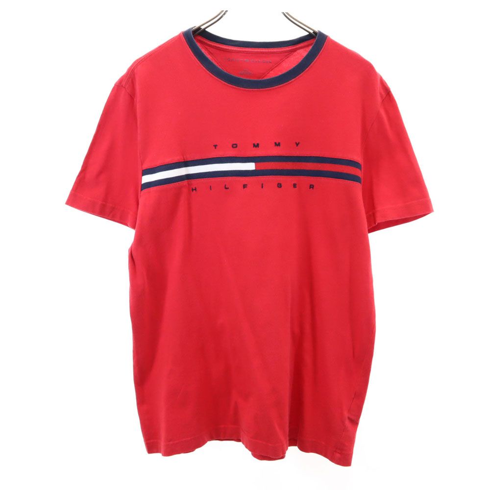 トミーヒルフィガー 半袖 Tシャツ L レッド TOMMY HILFIGER メンズ 【中古】 【240503】 メール便可