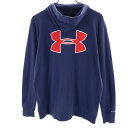古着 UNDER ARMOUR アンダーアーマー バックロゴ トレーニング 長袖 UAチャージドコットン ジップパーカー MD ネイビー メンズ 【中古】