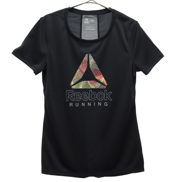 リーボック プリント ランニングシャツ OT ブラック Reebok 半袖 Tシャツ レディース 【中古】 【230914】 メール便可