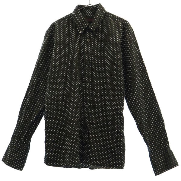 リーツテイラーザズー ドット 長袖 ボタンダウンシャツ 36 ブラック REATS TAILOR ZAZOUS メンズ 【中古】 【230918】 メール便可