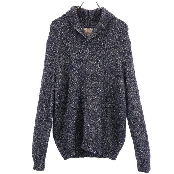 古着 Brooks Brothers ブルックスブラザーズ 長袖 コットン ショールカラー セーター L ネイビー系 ニット メンズ 【中古】
