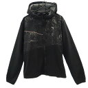 プーマ 総柄 トレーニングジャケット S ブラック PUMA ジップアップジャケット フード付き レディース 【中古】 【230928】 メール便可