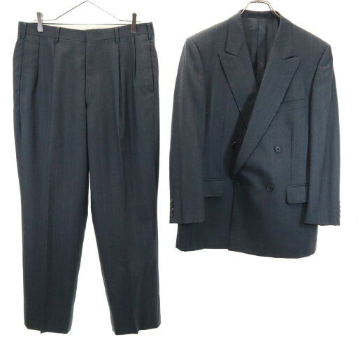 古着 Aquascutum アクアスキュータム 90s 日本製 ウール オールド ストライプ柄 パンツスーツ 上下 セットアップ 94AB4/94A6 グレー系 メンズ 【中古】 古着 Aquascutum アクアスキュータム 90s 日本製 ウール オールド ストライプ柄 パンツスーツ 上下 セットアップ 94AB4/94A6 グレー系 メンズ 【中古】