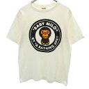 ベイプ プリント 半袖 Tシャツ M ホワイト BAPE A BATHING APE メンズ 【中古】 【240508】 メール便可