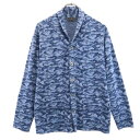 古着 BARNEYS NEWYORK バーニーズニューヨーク 日本製 カモフラ 長袖 カーディガン L ブルー系 メンズ 【中古】 【PD】
