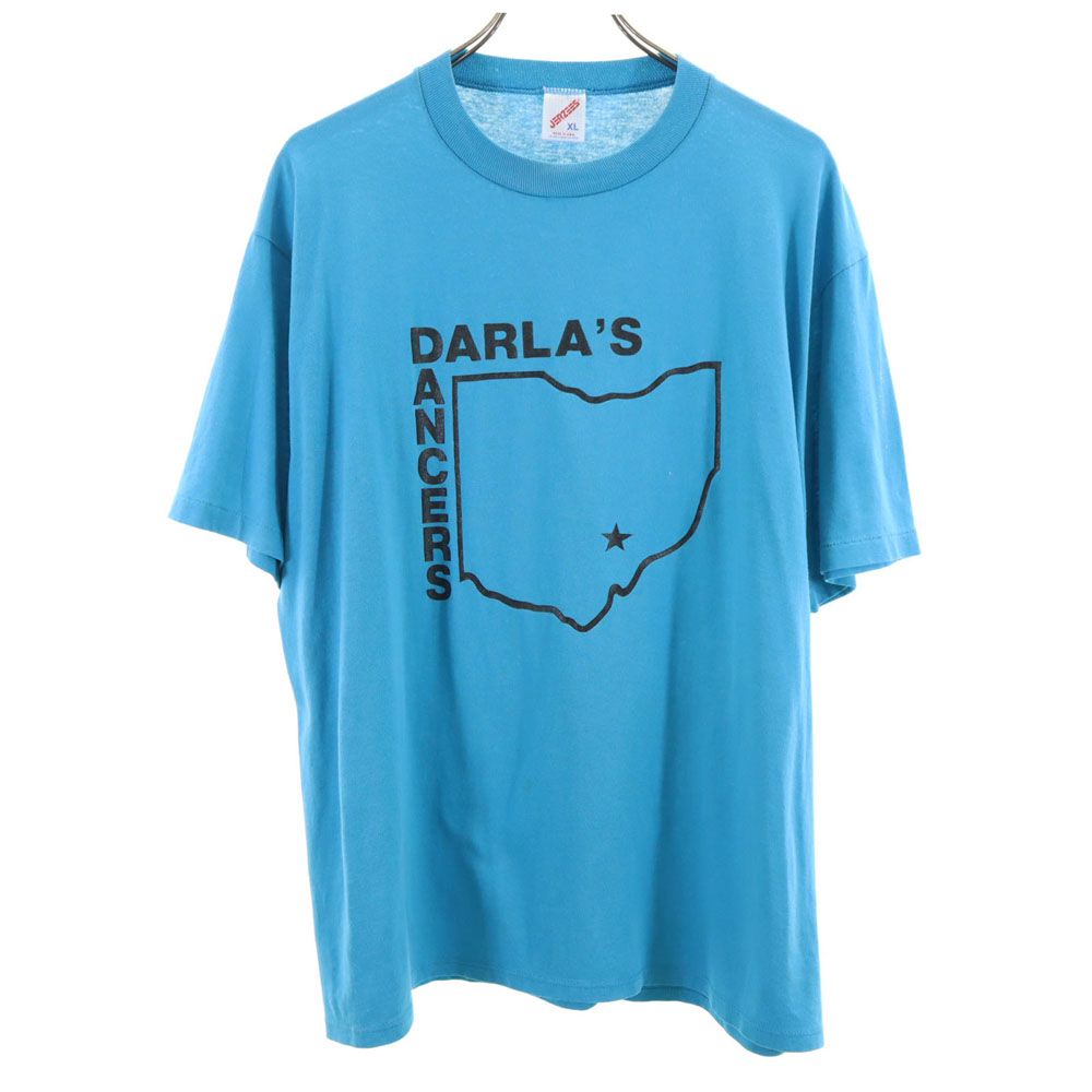 ジャージーズ 90s USA製 オールド 半袖 Tシャツ XL ブルー系 JERZEES メンズ 【中古】 【240512】 メール便可