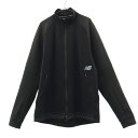 古着 ニューバランス NEW BALANCE ロゴプリント ランニング 長袖 ウェア M ブラック ジャケット メンズ 【中古】