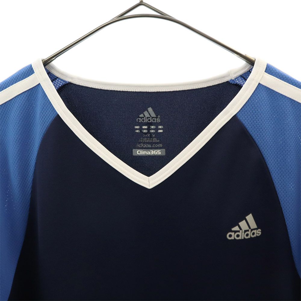 アディダス ロゴプリント トレーニング 半袖 ウェア M ネイビー adidas Tシャツ スポーツ レディース 【中古】 【240129】 メール便可 3