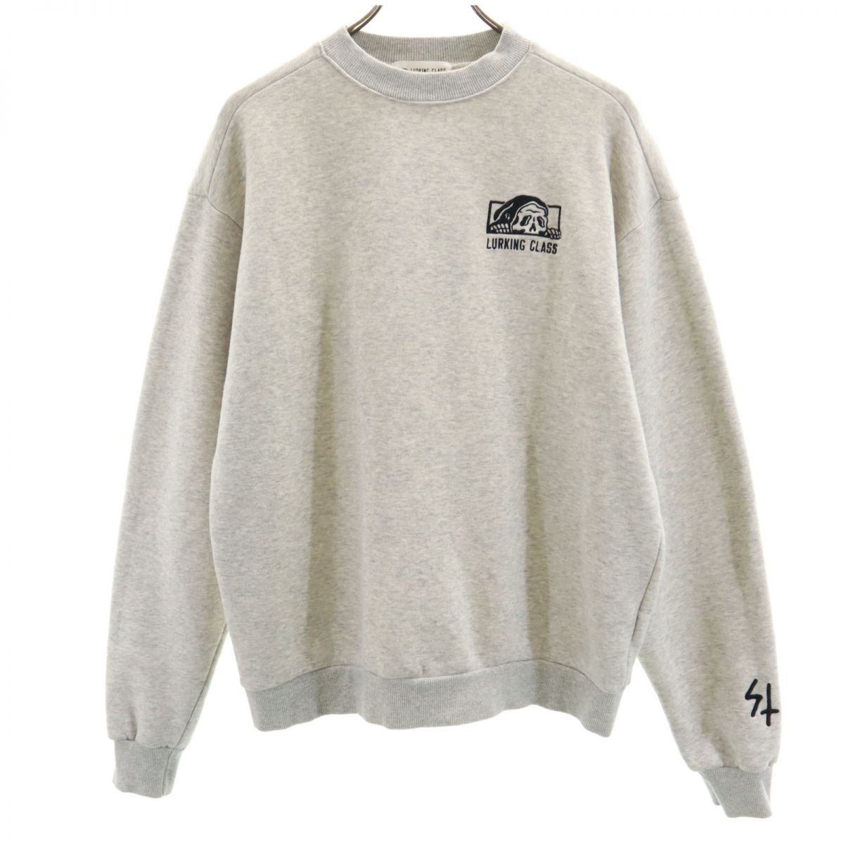 古着 LURKINGCLASS ラーキングクラス 長袖 スウェット トレーナー M グレー 裏起毛 メンズ 【中古】 【PD】