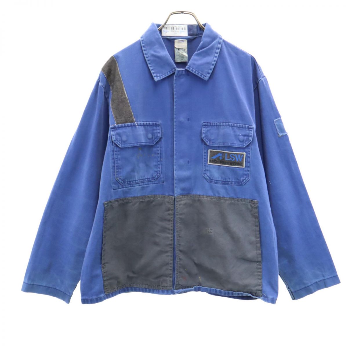 古着 HBSCHOTZ 80s リフレクター ユーロワーク ヴィンテージ ワークジャケット 56 ブルー メンズ 【中古】
