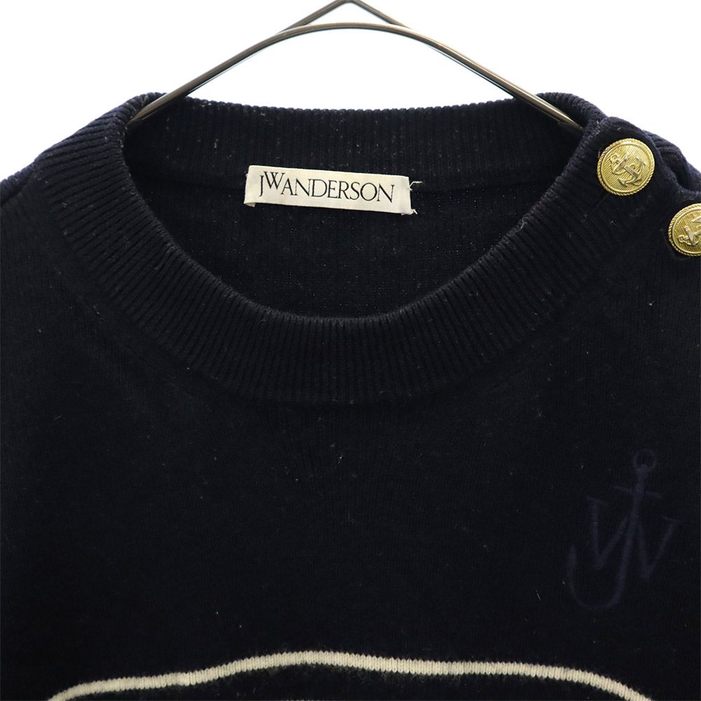 古着 J.W.Anderson. ジェイダブリューアンダーソン ボーダー 長袖 セーター S ネイビー×ホワイト ニット メンズ 【中古】