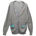 古着 FRAPBOIS フラボア ロゴワッペン 長袖 カーディガン 2 グレー メンズ 【中古】 【PD】