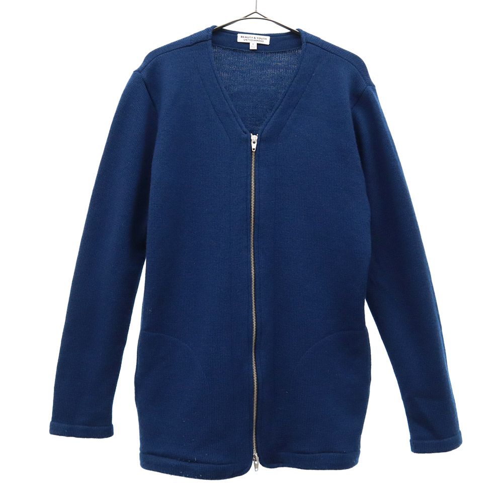 古着 BEAUTY YOUTH ビューティ ユース 長袖 ニットジャケット L ブルー ユナイテッドアローズ レディース 【中古】 【PD】