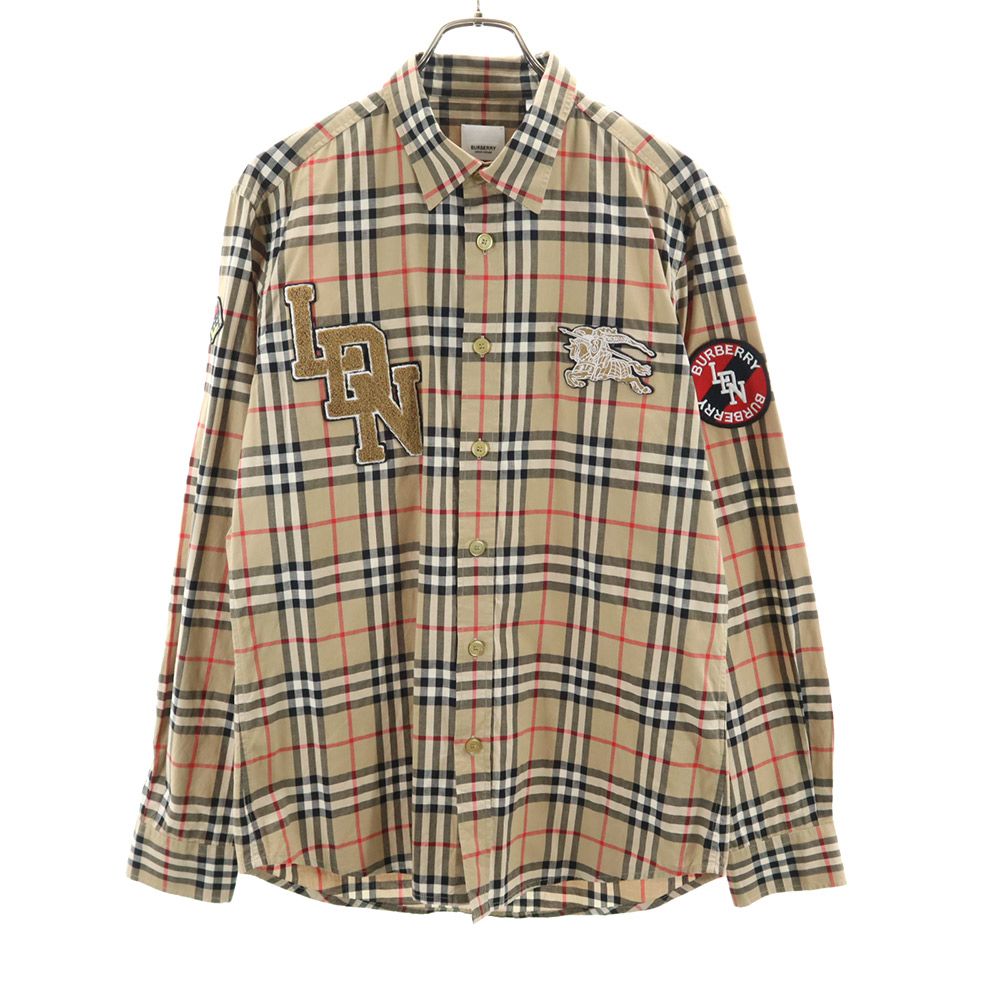 バーバリー 長袖 チェックシャツ XL ベージュ系 BURBERRY メンズ 【中古】 【240226】